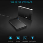 UGREEN US221 HDD Enclosure 2.5 inch SATA to USB 3.0 SSD Adapter Hard Disk Drive Box External HDD Case, Support UASP Protocol, US221 Removable Cable, US221 Fixed Cable
