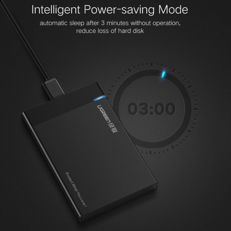 UGREEN US221 HDD Enclosure 2.5 inch SATA to USB 3.0 SSD Adapter Hard Disk Drive Box External HDD Case, Support UASP Protocol, US221 Removable Cable, US221 Fixed Cable