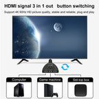 3 x 1 4K 60Hz HDMI Bi-Direction Switcher with Pigtail HDMI Cable, Bi-Direction
