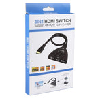 3 x 1 4K 60Hz HDMI Switcher with Pigtail HDMI Cable, YUV4:4:4 HDR