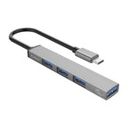 ORICO-AH-13-GY-BP USB 3.0 x 1 + USB 2.0 x 3 to USB-C / Type-C HUB Adapter, AH-13
