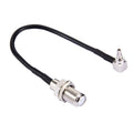 15cm CRC9 90 Degree Elbow to F Female RG174 Cable, CRC9 90° Elbow to F Female