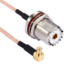 15cm UHF Female to MCX Male 90 Degree Elbow RG316 Cable, UHF Female to MCX Male