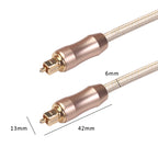 QHG02 SPDIF Toslink Gold-plated Fiber Braided Optic Audio Cable, Length: 5m, 5m
