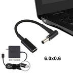 PD 100W 18.5-20V 6.0 x 0.6mm Elbow to USB-C / Type-C Adapter Nylon Braid Cable, 6.0 x 0.6mm