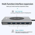 1093 13 in 1 USB HUB Type-C Docking Station with Wireless Charger Function, 1093