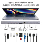 12 in 1 Type-C to Dual HDMI Docking Station, 12 in 1