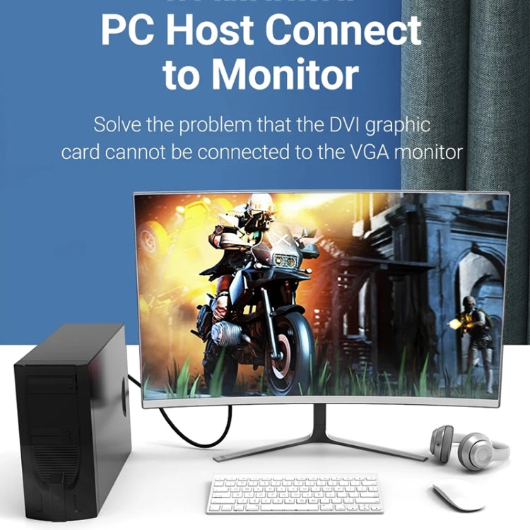 DVI to VGA Adapter Cable Computer Graphics Card Monitor Cable, Length: 2m, 2m