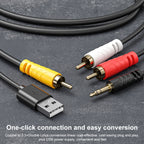 Coaxial Audio to 3.5mm + Dual RCA Converter, Coaxial Audio to RCA