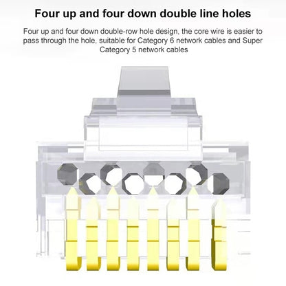 10pcs Cat6e Unshielded Pass Through RJ45 Connector Modular Plug, Cat6e Unshielded Pass