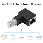 RJ45 Male to Female Converter 90 Degrees Extension Adapter for Cat5 Cat6 LAN Ethernet Network Cable, 90 Degrees Up