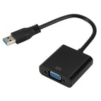 External Graphics Card Converter Cable USB3.0 to VGA, Resolution: 1080P, 1080P (Black), 1080P (Blue), 1080P