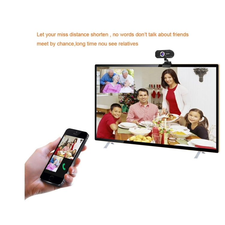 HXSJ S50 30fps 100 Megapixel 720P HD Webcam for Desktop / Laptop / Smart TV, with 10m Sound Absorbing Microphone, Cable Length: 1.4m, S50
