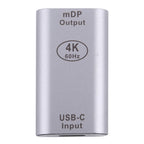 Type-C / USB-C Female to Mini DP Female Aluminium Alloy Adapter, Type-C Female to Mini DP Female