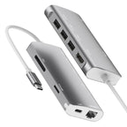 9591C 8 In 1 USB 3.0 x3 + SD / TF Card + HDMI + RJ45 + Type-C / USB-C (PD) Multi-function HUB Converter Dock Station