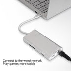 9591C 8 In 1 USB 3.0 x3 + SD / TF Card + HDMI + RJ45 + Type-C / USB-C (PD) Multi-function HUB Converter Dock Station