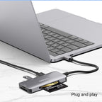 Onten 91882 5 In 1 USB3.0 x3 + SD + TF + CF Type-C / USB-C OTG Multi-function Card Reader