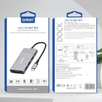 Onten 95113 8 In 1 USB 3.0 x2 + SD / TF + HDMI / VGA + 3.5mm Jack + Type-C / USB-C (PD 3.0) Multi-function HUB Converter Dock Station