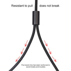 REXLIS 3635 3.5mm Male to Dual RCA Gold-plated Plug Black Cotton Braided Audio Cable for RCA Input Interface Active Speaker, Length: 3m, Length: 3m