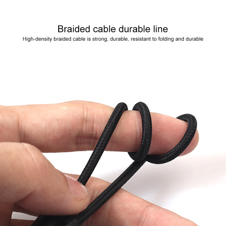 REXLIS 3635 3.5mm Male to Dual RCA Gold-plated Plug Black Cotton Braided Audio Cable for RCA Input Interface Active Speaker, Length: 3m, Length: 3m