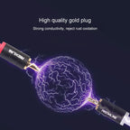 REXLIS 3635 3.5mm Male to Dual RCA Gold-plated Plug Black Cotton Braided Audio Cable for RCA Input Interface Active Speaker, Length: 10m, Length: 10m