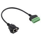 RJ45 Female Plug to 8 Pin Pluggable Terminals Solder-free USB Connector Solderless Connection Adapter Cable, Length: 30cm, RJ45 Female