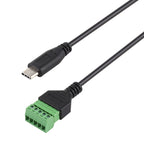 USB-C / Type-C Male to 5 Pin Pluggable Terminals Solder-free USB Connector Solderless Connection Adapter Cable, Length: 30cm, Type-C Male