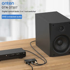 Onten 37507 Digital Optical Audio 3 In 1 Out Switcher Speaker Connector, 37507