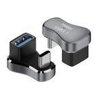 140W 20Gbps USB-C / Type-C Male to USB Female U-shaped Elbow Charging Adapter, Type-C Male to USB Female