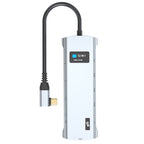 V261A 12 in 1 Elbow USB-C/Type-C to USB Digital Display Docking Station HUB Adapter, V261A