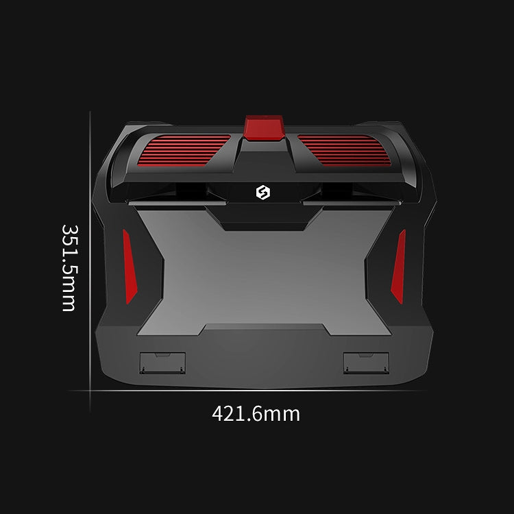 SSRQ-021S Red Light Version Flank Glowing Dual-fan Laptop Radiator Two-speed Adjustable Computer Base for Laptops Under 18 inch, Red Light Version
