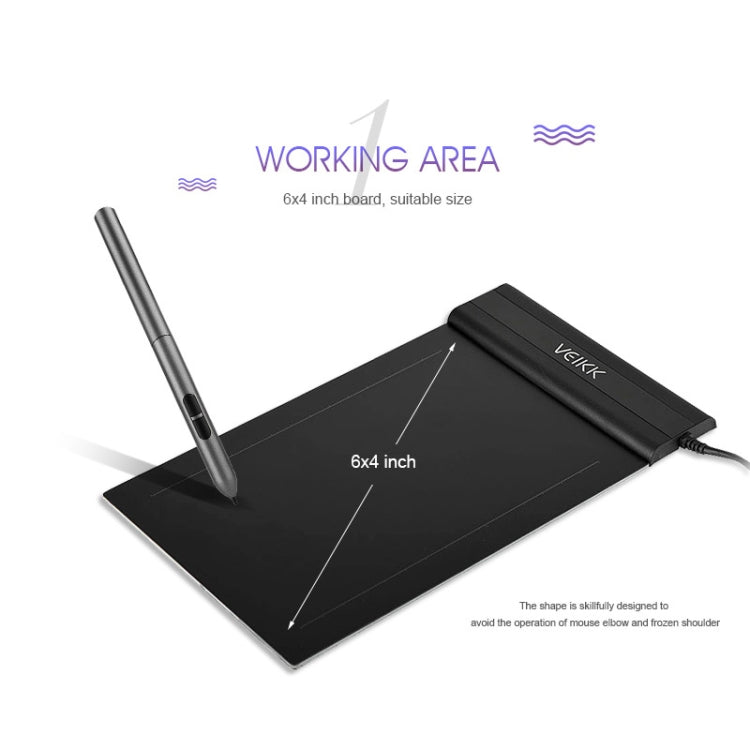 VEIKK S640 6x4 inch 5080 LPI Electronic Graphic Tablet, S640