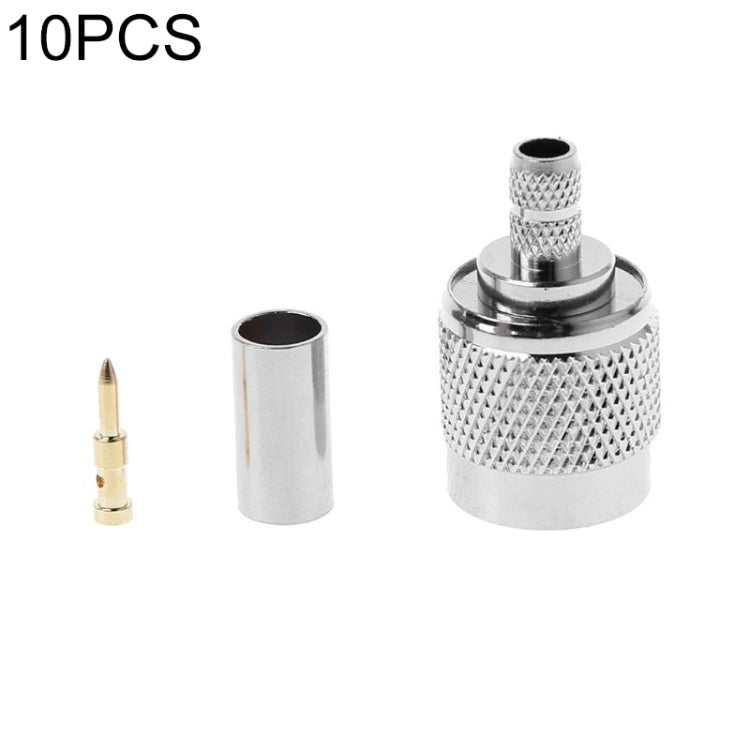 10 PCS TNC Male RF Coax Connector for Cable RG58 RG142 RG400 LMR195