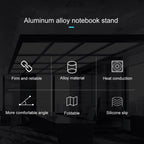 COOLCOLD U2S Portable Foldable Hollow Double Triangle Height Adjustable Aluminum Alloy Bracket for Laptop, COOLCOLD U2S