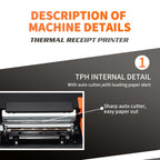 ZJ-8360 USB Auto-cutter 80mm Thermal Receipt Printer, ZJ-8360 USB