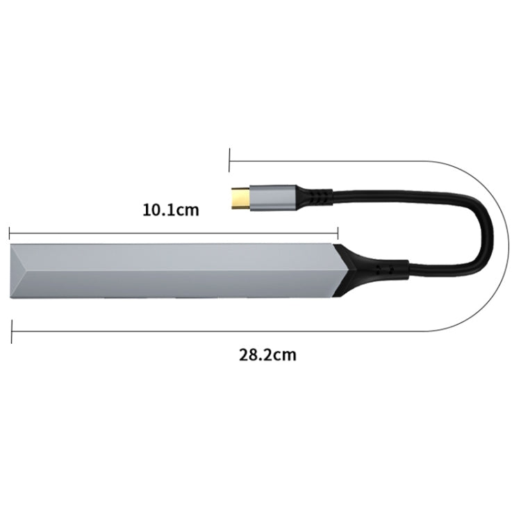 V253 5 in 1 USB-C/Type-C to USB Multifunctional Docking Station HUB Adapter, V253