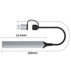 V253B 5 in 1 USB + USB-C/Type-C to USB Multifunctional Docking Station HUB Adapter, V253B