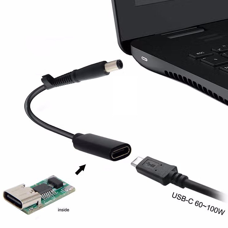 DP USB-C / Type-C to 7.4 x 0.6mm Power Adapter Charger Cable for HP, 2.4 x 0.6mm