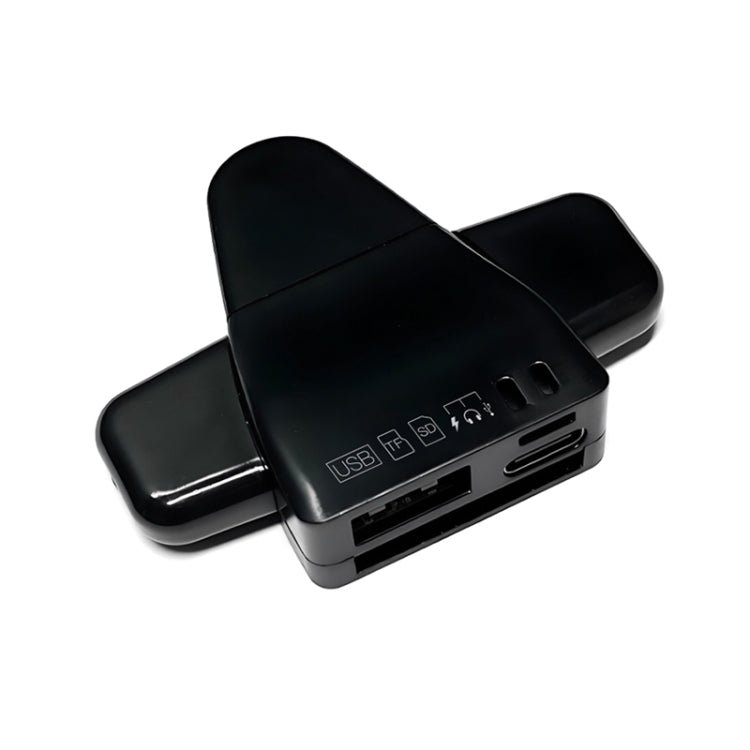 7 in 1 Card Reader USB + Type-C + 8 Pin + TF Card + SD Card + Earphone Adapter