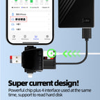 7 in 1 Card Reader USB + Type-C + 8 Pin + TF Card + SD Card + Earphone Adapter