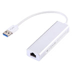 Aluminum Shell 3 USB3.0 Ports HUB + USB3.0 10 / 100Mbps Ethernet Adapter, USB 3.0 100Mbps