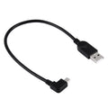 90 Degree Angle Left Mini USB to USB Data / Charging Cable, Length: 28cm, Left Angle Mini USB