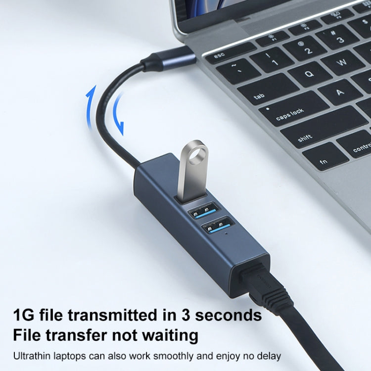 RDS 6307 USB to USB3.0 + Dual USB2.0 + RJ45 4 in 1 HUB Adapter, 6307