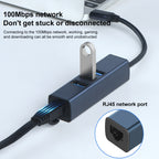 RDS 6307 USB to USB3.0 + Dual USB2.0 + RJ45 4 in 1 HUB Adapter, 6307