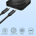 C-HD019 USB-C / Type-C Full-featured Bidirectional Switch Supports 8K HD Display, C-HD019