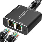 KC-E102 1000M LAN 1 to 2 RJ45 Splitter Adapter Ethernet Network Female Connector, KC-E102