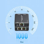 KC-E102 1000M LAN 1 to 2 RJ45 Splitter Adapter Ethernet Network Female Connector, KC-E102