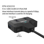 Onten OTN-UCA2310 4 in 2 USB-C / Type-C + USB3.0 4-Ports HUB Docking Station, OTN-UCA2310