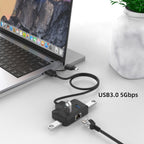 Onten OTN-UCA2310 4 in 2 USB-C / Type-C + USB3.0 4-Ports HUB Docking Station, OTN-UCA2310