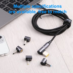 5.5 x 2.1mm Male to 8 Pin Magnetic DC Round Head Free Plug Charging Adapter Cable, 5.5 x 2.1mm to Magnetic Head